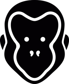 Monkey Head Sticker Svg Vector, Free Vectors File